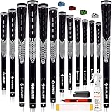 SAPLIZE Golfgriffe 13er-Set mit komplettem Regripping-Kit, Standardgröße, Golfschlägergriffe aus Gummi, Weiß