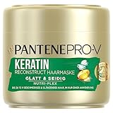 Pantene Pro-V Miracles Glatt & Seidig Keratin Reconstruct Haarmaske (300 ml) für Widerspenstiges Haar, haarkur trockene Haare, Haarpflege Glanz, Anti-Frizz