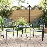 Brokky Gartenstühle 2 STK. Garten StüHle Relaxsessel Garten Gartensessel Outdoor GartenstüHle Grün Aluminiumguss