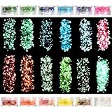 QIURUYUE Fluoreszierendes Glitter, 12-Farbe Leuchtende Glitzer, Luminous Glitter für DIY-Harz-Kunsthandwerk-Zubehör