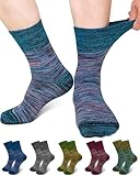 ZFSOCK Socken Herren ohne Gummibund: Diabetikersocken Baumwolle mit Komfortbund & Ohne Nähte – Business Gesundheitssocken für Diabetiker mit Schwellungen Für Arbeit & Alltag 5 Paar Melange 43-46