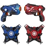 Laser Tag, Lasertag Set Spielzeug Pistole– 2 Pack Laser Tag mit Empfängern für Kinder Erwachsene, 2.4GHz Daten-Sync-Anzeige Spiel, Spaß Spielzeug Alter 6-12+ Jungen Mädchen ﻿