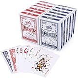 LotFancy Spielkarten Pokerkarten 12X Playing Cards, Poker Kartendeck Profi Standard für Texas Holdem Poker, Blackjack, Euchre (blau und rot)