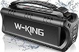 W-KING Bluetooth Box Lautsprecher, 30W Bluetooth Lautsprecher Boxen Musikbox Bluetooth, IPX6 Outdoor Tragbarer Bluetooth Lautsprecher Klein mit Satte Bässe, 24-Stunden, TF Karte/USB Stick/AUX/EQ