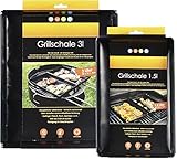 Durandal Grillschale für den Grill und Backofen - 2er Set - Grillmatte für Gasgrill & Holzkohlegrills mit Antihaftbeschichtung - Barbecue Schale Einfache Reinigung - Zubehör - Grillpfannchen