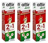 Buyfarma Promo Pack – 3 x Aftir Duo Shampoo 100 ml, doppelte Wirkung gegen Läuse: beseitigt und verhindert – Kämme im Lieferumfang enthalten