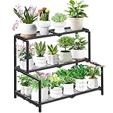 VeyFolzin.st Pflanzenständer aus Metall mit 3 Etagen, für drinnen und draußen, robustes Pflanzenregal für mehrere Pflanzen, Gartenregal, Blumentopfhalter für Wohnzimmer, Terrasse, Balkon
