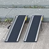 Leichte Bordsteinrampe 15 cm / 25 cm Höhe, Rollstuhl-Schwellenrampe für Treppen, Türen, Handtruck-Trolleys, Fahrräder, Roller, Rampe (Größe: 100 cm lang)