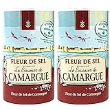 Le Saunier de Camargue - 2er Set Fleur de Sel Salz in á 1 kg Dose (Kristallsalz) - Aus leicht feuchten Kristallen mit besonderer Körnung und Aroma - Premium Meersalz aus (Süd-Frankreich/Mittelmeer)