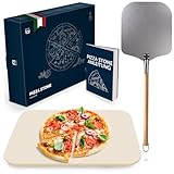 Blumtal Pizzastein für Backofen 38x30cm + Pizzaschieber -...