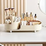 Cinnani Make Up Kosmetik Organizer, 360° Drehbarer Beauty Organizer, Multifunktionale Kosmetikaufbewahrung für Frisiertisch, Bad und Schlafzimmer