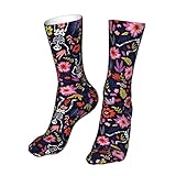Tanzende Skelette Im Blumengarten (Lustig) Unisex Fußballsocken Haltbarkeit Wintersocken Schweißableiten Trekkingsocken Für Outdoor Trekking Wandern