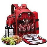 apollo walker Picknickrucksack 4 Personen Picknick Set (Set...
