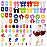 70 Stück bunte Glasmarkierer Silicon – Wiederverwendbare...