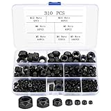 Sechskantmuttern Set, 310 Stk Selbstsichernde Muttern Sortiment Set, Sicherungsmuttern, Schraubenmuttern, Kohlenstoffstahl Sechskant Mutter, Gewindeeinsätze - M3 M4 M5 M6 M8 M10 M12