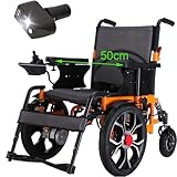 WEYRAL 50CM breite Sitz Elektrischer Rollstuhl für Erwachsene, Faltbare Rollstühle für Erwachsene 150KG, 40CM große Vorderradantrieb elektrische Rollstühle, 500W faltbarer Rollstuhl