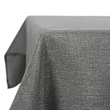 Deconovo Leinenoptik Tischdecke Wasserabweisend Tischwäsche Lotuseffekt 200x137 cm Grau