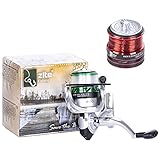 Zite Fishing Angelrolle mit Schnur Bespult - Forellen-Rolle Spinnrolle Stationärrolle 3000 3BB mit 2 Aluminium-Spulen