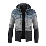 JUANMAO Herren Jacket Warme Fleecejacke Strickfleecejacke mit Reißverschluss Herren Fleece Jacket warme und atmungsaktive Strickfleecejacke mit Reißverschluss Fleecejacke Hooded Jacket mit Kapuze