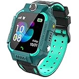 PTHTECHUS Kinder Spiel Smartwatch Telefon, Kind Armbanduhr Touchscreen Uhr mit Anruf Taschenrechner Taschenlampe Schrittzähler SOS Wecker Kamera, Geschenk für Jungen Mädchen Studenten (Blau)