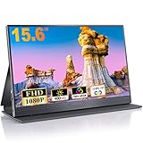 CUIUIC Portable Monitor, 15,6 Zoll Tragbarer Monitor Mobiler IPS Bildschirm, FHD 1920x1080 HDR USB C Monitor mit Type-C HDMI Anschluß, für Laptop/PC/Xbox/PS/Switch/MacBook, mit Schutzhülle