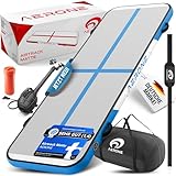AERONE Airtrack Turnmatte Aufblasbar | Air Tracking Matte 5m [Zubehör Schultergurt Tragetasche Luftpumpe] Air Track für Turnen Gymnastik Zuhause Outdoor Pool | Blau