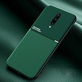 Hülle für OnePlus 7 Pro, Textur rutschfest und Stoßfest Schutzhülle, [Hautfreundliches PU-Leder] [Ultradünnes TPU] Handyhülle für OnePlus 7 Pro-Grün