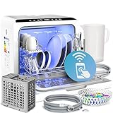 MONZANA® Tischspülmaschine ohne mit Wasseranschluss App Funktion 6 Programme 4,5L Wassertank 4 Gedecke 45cm Mini Single Geschirrspüler Spülmaschine