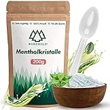 NORDHOLZ® Mentholkristalle [200gr] für Sauna in Premium Qualität aus 100% Minzöl - Befreit die Atemwege und sorgt für natürlich intensiven Duft in der Sauna - Menthol Kristalle Sauna Zubehör (200g)