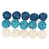 DECORNIJIA 15 Stück Teiliges Rattan dekokugeln Natürliche Handgefertigte Weidenkugeln Vasenfüller für Tischdeko Hochzeit Party Shower Aromatherapie Zubehör