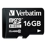 Verbatim Premium Micro SDHC Speicherkarte mit Adapter, 16 GB, Datenspeicher für Foto- und Video-Aufnahmen, Micro SD Karte in schwarz, ideal für Handy, Kamera oder Tablet