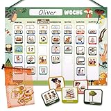 Wochenplaner Kinder - Montessori Magnettafel inkl. 200 Magnete - Komplett beschreib- und abwischbar - Förderung der Selbstständigkeit