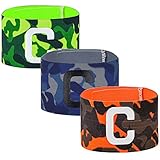 wangjiangda Kapitänsbinde Fußball Regenbogen 3 Stück Blau+Grün+Orange Elastic Captain Armband ​Klettverschluss Verstellbare für Jugend Erwachsene und Senior/Junior Fußball Spielführer, 35 * 7cm