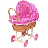 FORYOURPROTECTION Puppenwagen aus Weide Holz Weidenwagen...