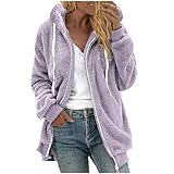 Mantel Damen Sale Angebote Winterweste Damen Casual Fleeceweste Ärmellos Winterjacke mit Reißverschluss KapuzeFleecejacke Winter Weste Einfarbig Plüschweste Fleece Kapuzenjacke Große Größen Outwear