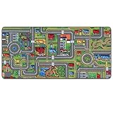 Primaflor Interaktiver Spielteppich Streets - 95x133 cm, Made in Europe Kinderteppich mit Straßenmotiv, Hochwertiger Straßen-Teppich für Kinder- und Spielzimmer, Spielmatte für Jungen und Mädchen