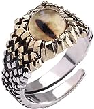 JWOS Ringe, S925 Sterling Silber Schmuck Thai Silber Unisex Open Tiger Eye Stone Ring