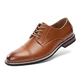 Cusolemore Männer Business Halbschuhe Anzugschuhe Herren Oxford, Wingtip Prinz Herren Schnürschuhe, TPR-Sohle Brown 44