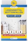 Lebensmittelmotten-Falle [5 Stück] - Mottenfalle gegen Lebensmittel-Motten mit maximaler Lockwirkung - Pheromonfalle mit Hochleistungs-Leim zur Befallsermittlung