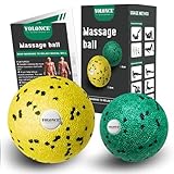 2 Stück Faszienball klein Set,8cm & 6cm Faszienball,Massageball für gezielte Selbstmassage von Faszien,Fascia Ball Small Set Zur Entspannung Der RüCkenmuskulatur,Tiefenwirksame Massage(Gelb+Grün)