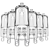6er 40W G9 Halogenlampen Leuchtmittel, 230V G9 Halogen Glühbirnen für Backofenlampe Mikrowellen Herd Deckenleuchten, G9 Halogen 2800K Dimmbare, Nicht Flimmern
