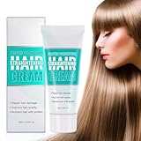 Allony Haarglättungscreme, Hair Straightening Cream, Leave-In Glättungscreme Glättet krause Splissstellen, Geschädigtes Haar reparieren, 60ml