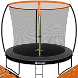 KESSER® Trampolin Ø 305cm | TÜV Rheinland GS Zertifiziert | Gartentrampolin Kindertrampolin bis 150 kg | Komplettset mit Sicherheitsnetz, Leiter, Randabdeckung & Zubehör