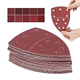 100 Stück Schleifpapier Dreieckschleifer, 11 Loch Schleifblätter Klett 40/60/80/100/120/180/240/320 400/600 Körnung für Deltaschleifer Schleifpapier für Holz Metall