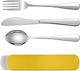 Campingbesteck, 3 Stück Wiederverwendbare Edelstahl Sporks, Edelstahl Besteck für Reise Camping