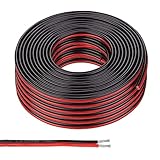 GIGIIS 22AWG Elektrischer Draht 30 Meter 0,33mm² 2-Adriges PVC-Kabel Zwillingslitzen Kupferdraht 2 Poliges Silikon Kabel Elektrisch Verlängerungskabel für LED Streifen und elektronische Verdrahtung