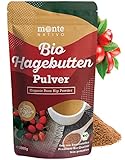 Bio Hagebuttenpulver 1kg (1000g) Monte Nativo | Getrocknete Früchte, Schonend Gemahlen | Hagebutten | Hagebuttenpulver Bio | Vegan, aus biologischem Anbau | Für goldene Milch | Hagebuttenmehl