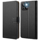 HOOMIL MagFlip Handyhülle für iPhone 14 Plus Hülle, [Erstklassige Verarbeitung] Premium Leder Klappbar Case Schutzhülle Kompatibel mit iPhone 14 Plus Tasche - Schwarz