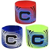 wangjiangda Kapitänsbinde Armband Multicolor Fußball Kapitänsbinde Gummizug Armband Spielführerbinde Armbinde Klettverschluss für Verstellbare Größe Kapitän Fußball für Teenagers und Adulte 3 Farben