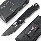 Böker Plus® Nahal Flipper Messer - Militär Einsatzmesser mit Daumen-Loch - Einhand-Messer mit schwarzer D2 Klinge - taktisches Klappmesser mit Clip - edles 1 Hand EDC Messer in Etui & Geschenk-Box